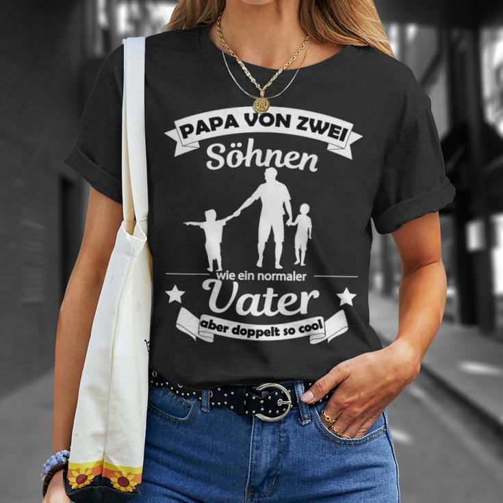 Papaon Zwei Söhn Double Cool Fatheron 2 Söhne T-Shirt Geschenke für Sie