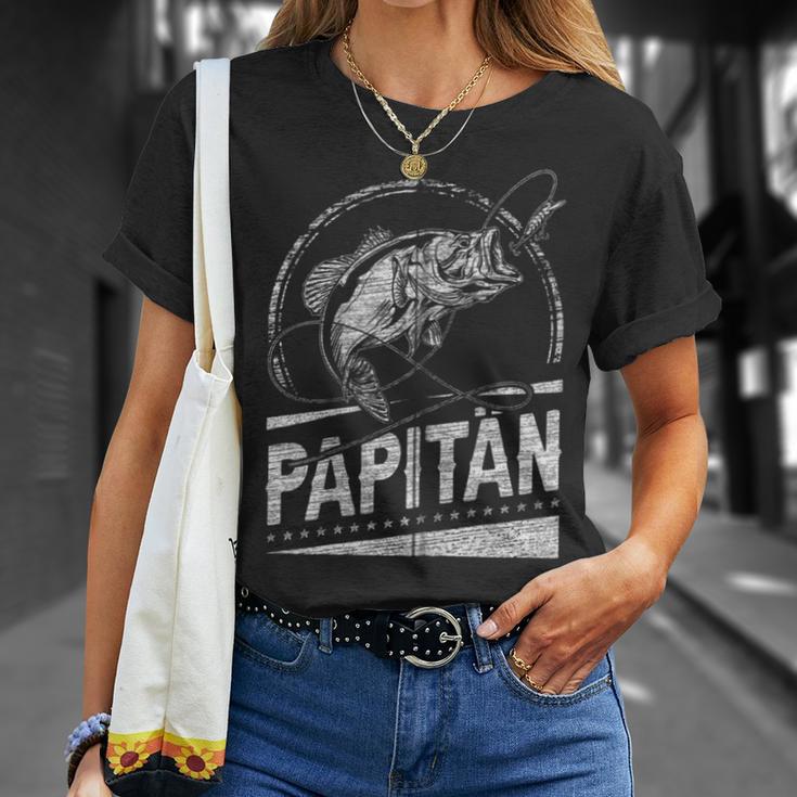 Papitän Papa Angler Papa Fischerintage-Look Kapuzenjacke T-Shirt Geschenke für Sie