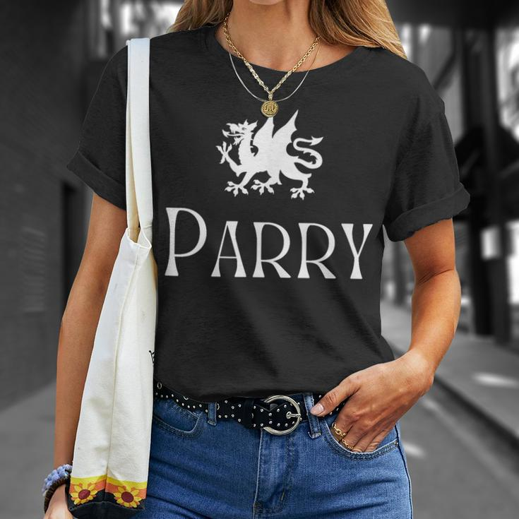 Parry Surname Welsh Family Name Wales Heraldic Dragon T-Shirt Gifts for Her