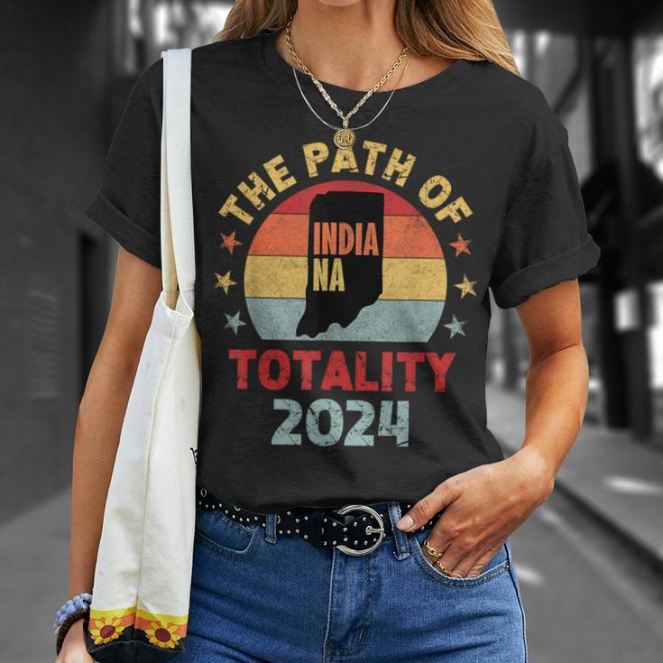 The Path Of Totality Indiana Solar Eclipse 2024 In Indiana T-Shirt Gifts for Her