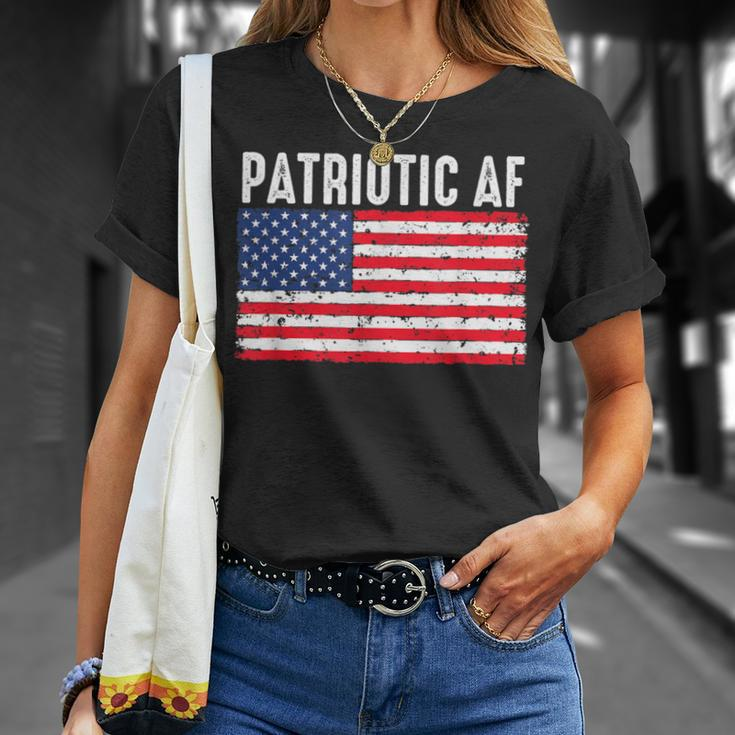 Patriotic Af American Flag Heart 4Th Of July Usa Pride T-Shirt Gifts for Her