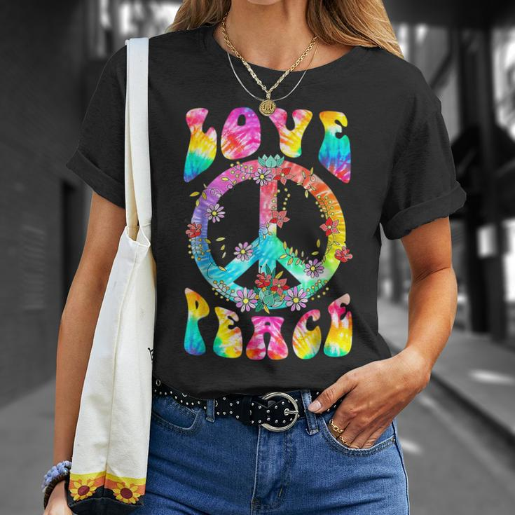 Peace Costume Sign Love 60S 70S Tie Dye Hippie Women T-Shirt Gifts for Her