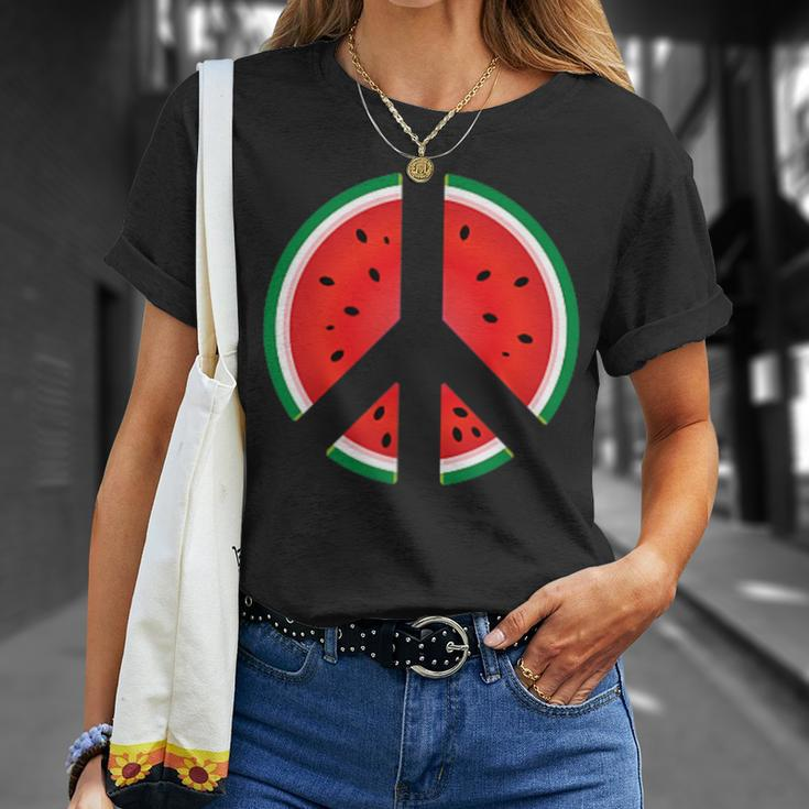Peace Sign Watermelon Fruit Graphic T-Shirt Gifts for Her