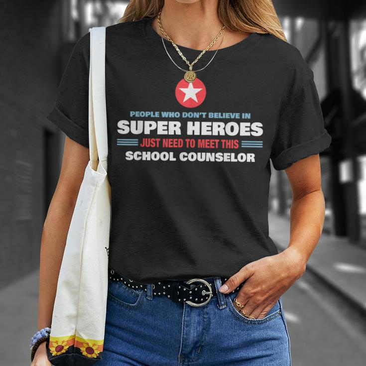 People Meet Super Hero School Counselor T-Shirt Gifts for Her