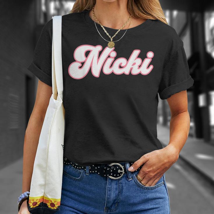 Personalisierter Name Nicki I Love Nickiintage T-Shirt Geschenke für Sie