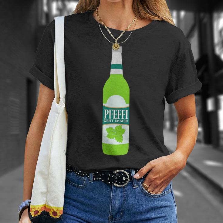 Pfeffi Geht Immer Trinken Saufen Peppermint Liqueur Party T-Shirt Geschenke für Sie