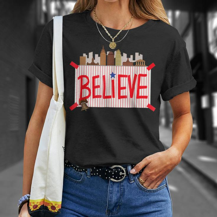 Philly Believe Ring The Bell Philadelphia Baseball Player T-Shirt Gifts for Her
