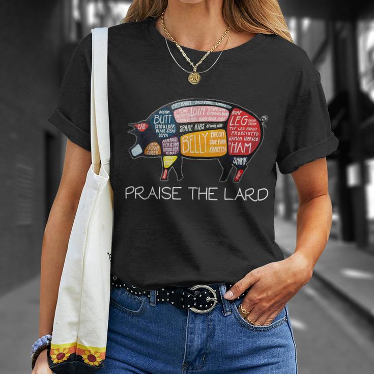 Pig Pork Praise The Lard Butcher Bacon T-Shirt Gifts for Her