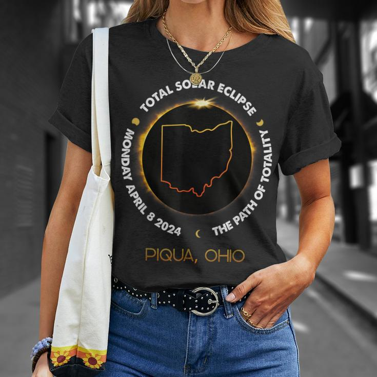 Piqua Ohio Total Solar Eclipse 2024 T-Shirt Gifts for Her