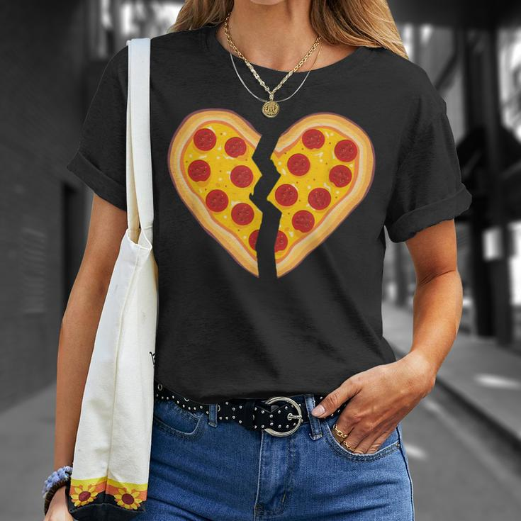 Pizza Broken Heart Pepperoni Slice Heartbreak T-Shirt Gifts for Her