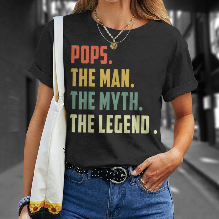 Pops The Man The Myth The Legend Father's Day T-Shirt Gifts for Her