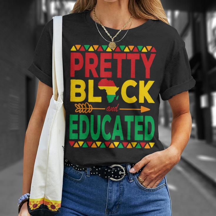 Pretty Black And Educated Black Strong African American T-Shirt Gifts for Her