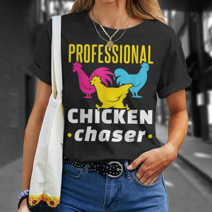 Professional Chicken Chaser Chickens Farming Farm T-Shirt Gifts for Her