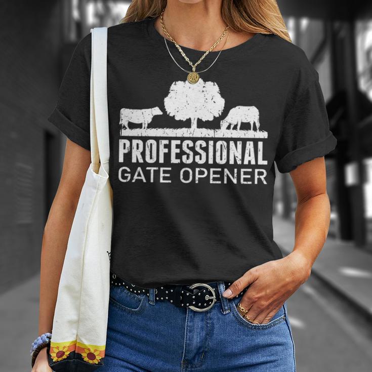 Professional Gate Opener Cow Farm T-Shirt Gifts for Her