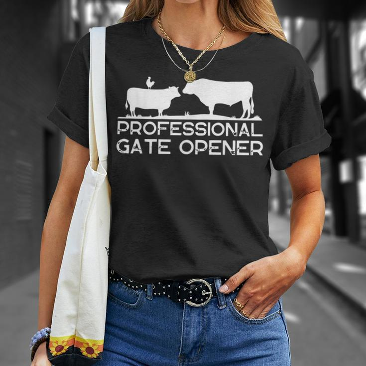 Professional Gate Opener Farmer Cow Vintage Farm Animal T-Shirt Gifts for Her