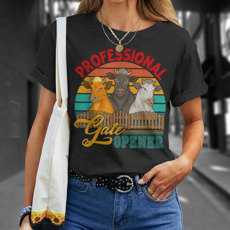 Professional Gate Opener Cow Apparel T-Shirt Gifts for Her