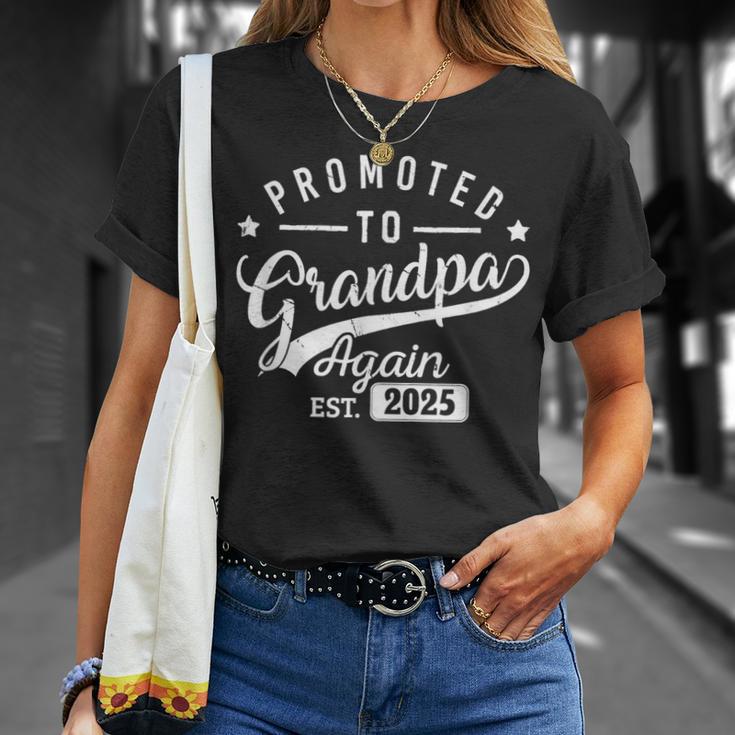 Promoted To Grandpa Again Est 2025 Grandpa Baby Announcement T-Shirt Gifts for Her