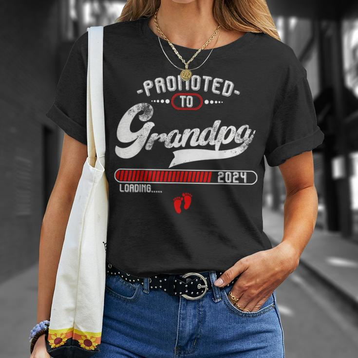 Promoted To Grandpa Est 2024 Loading Pregnancy Announcement T-Shirt Gifts for Her