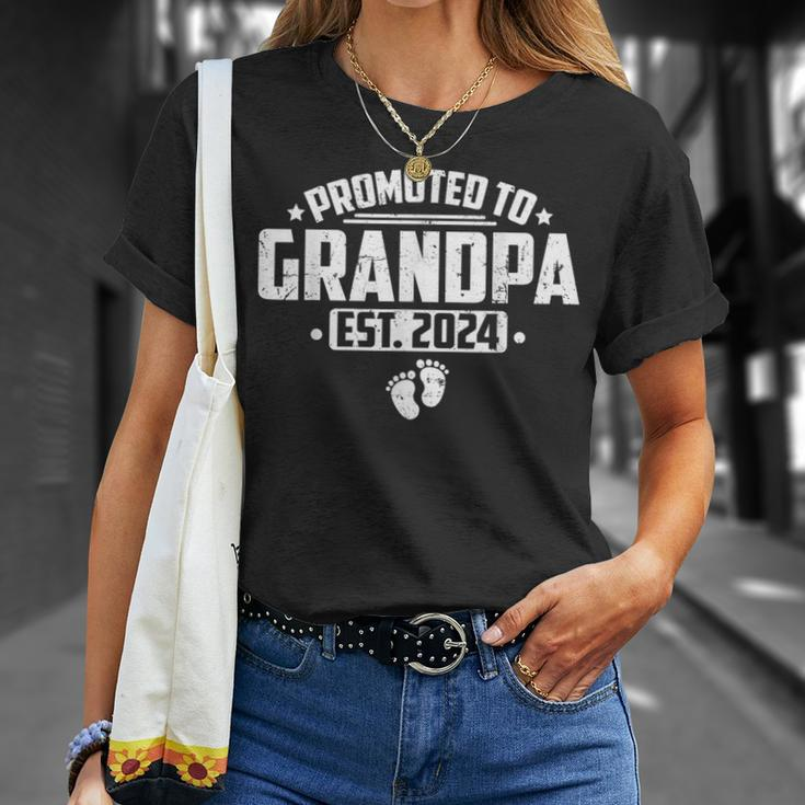 Promoted To Grandpa Est 2024 Soon To Be Grandpa New Grandpa T-Shirt Gifts for Her