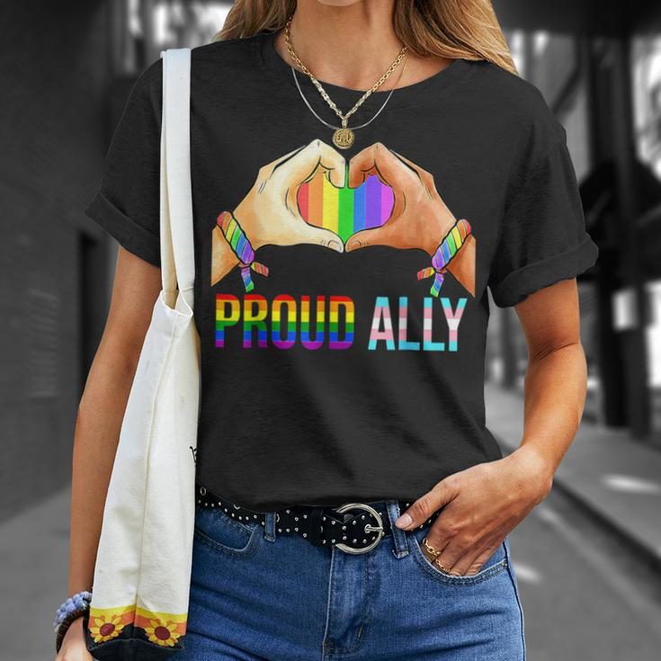 Proud Ally Pride Lgbt Transgender Flag Heart Gay Lesbian T-Shirt Gifts for Her