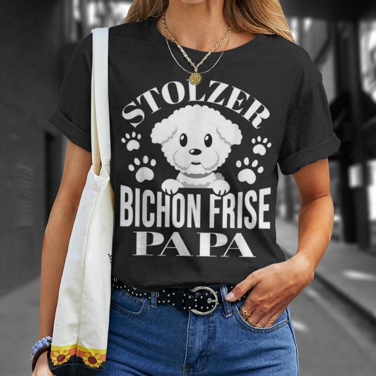 Proud Bichon Frise Papa Bichon Frise T-Shirt Geschenke für Sie