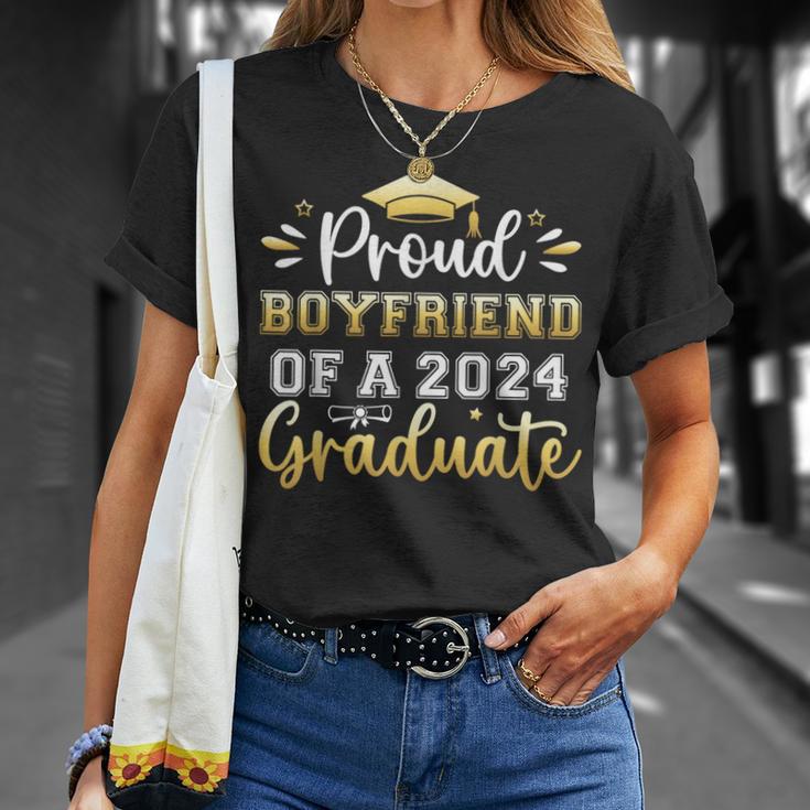 Proud Boyfriend Of A 2024 Graduate Senior Graduation Men T-Shirt Gifts for Her