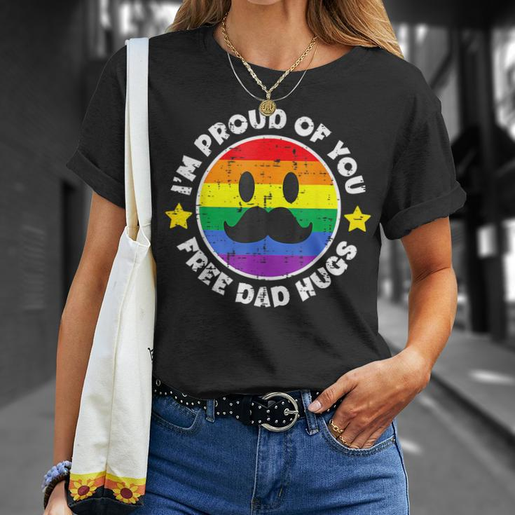 Proud Of You Free Dad Hugs Gay Pride Ally Lgbtq Men T-Shirt Gifts for Her
