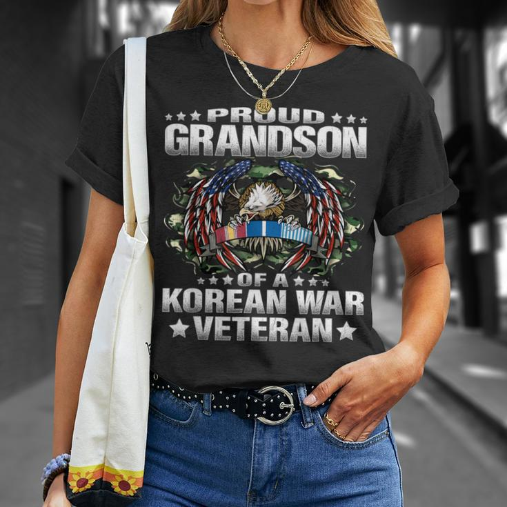 Proud Grandson Of A Korean War Veteran Military Vets Family T-Shirt Gifts for Her