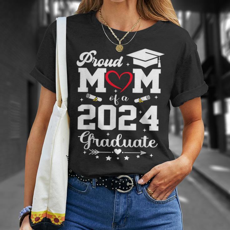 Proud Mom Of A Class Of 2024 Graduate Senior Mom 2024 T-Shirt | Mazezy