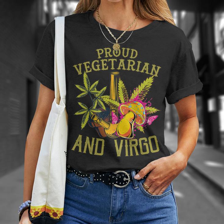 Proud Vegetarian Weed Virgo Vintage 420 T-Shirt Gifts for Her