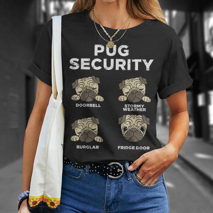 Pug Security Animal Pet Dog Lover Owner Women T-Shirt Gifts for Her