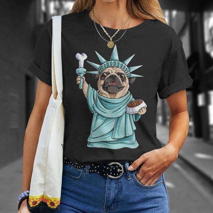 Pug Statue Of Liberty 4Th Of July Dog Lover T-Shirt Gifts for Her