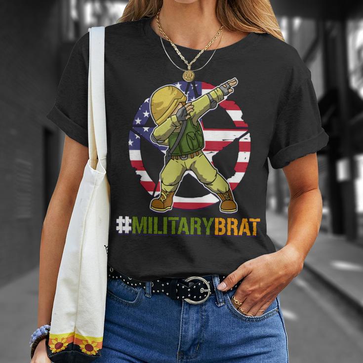 Purple Up Military Brat Dabbing Boys Military Child Month T-Shirt Gifts for Her