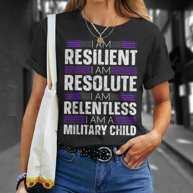 Purple Up I Am A Military Child T-Shirt Gifts for Her