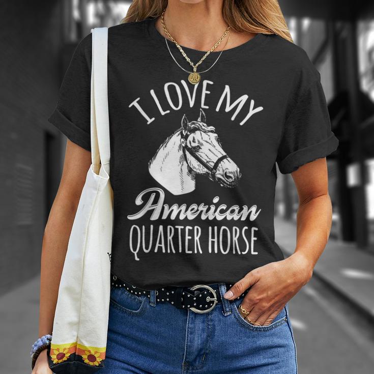 Quarter Horse Rodeo Barrel Racing Reining Horseback T-Shirt Gifts for Her