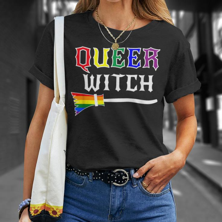 Queer Witch Pride Lesbian Gay Rainbow T-Shirt Gifts for Her