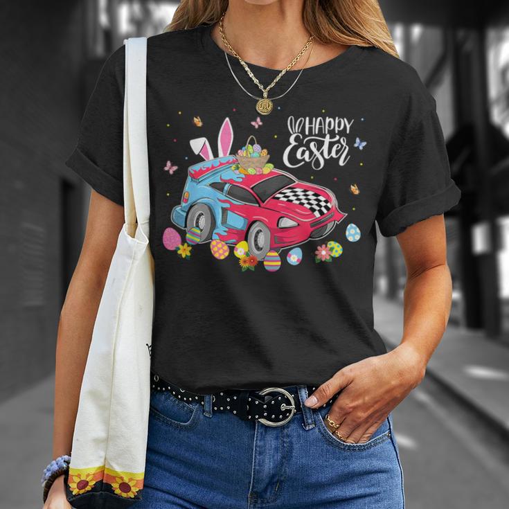 Race Car Happy Easter Eggs Bunny Toddler Racing Car Driver T-Shirt Gifts for Her