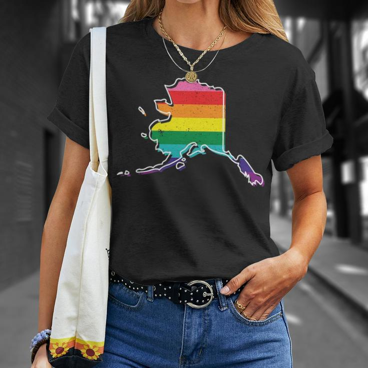 Rainbow Alaskan Gay Pride Flag Vintage T-Shirt Gifts for Her