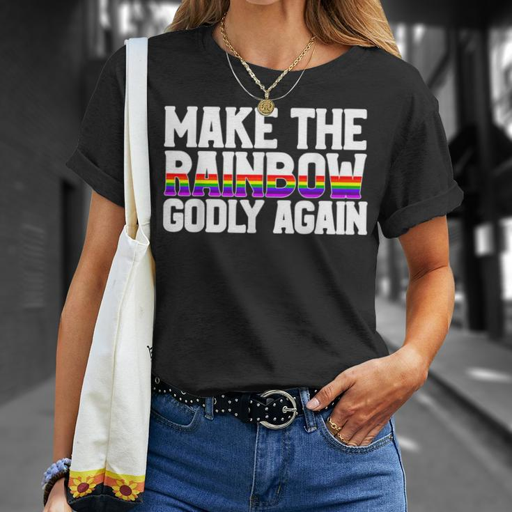 Make The Rainbow Godly Again Lgbt Flag Gay Pride T-Shirt Gifts for Her