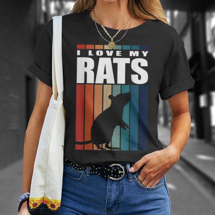 Rats Vintage Stripes Sweet Saying For Rat Holder T-Shirt Geschenke für Sie