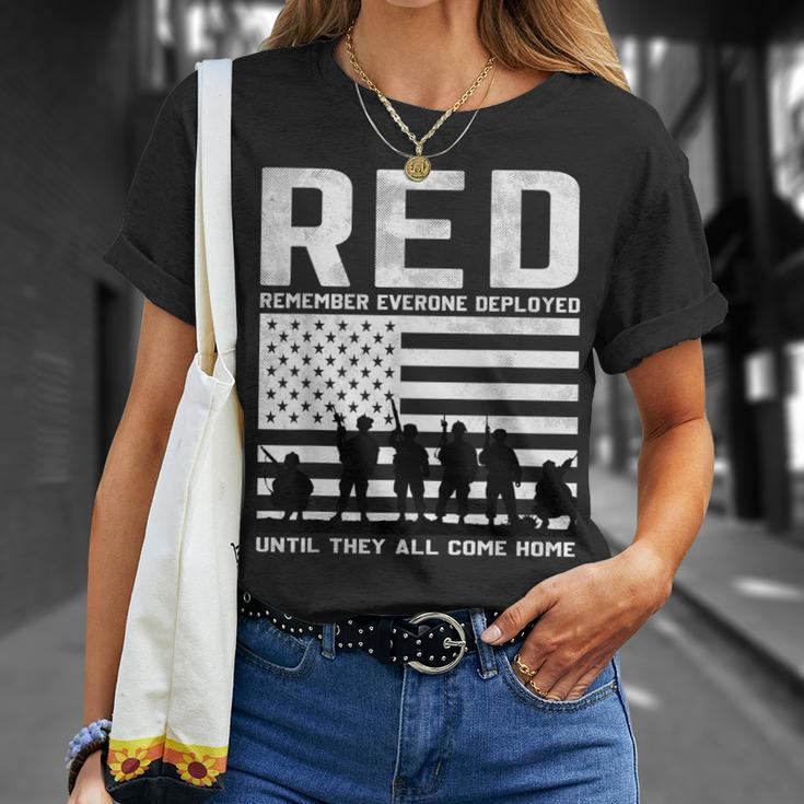 Red Friday Military Us Flag Until They Come Home My Soldier T-Shirt Gifts for Her