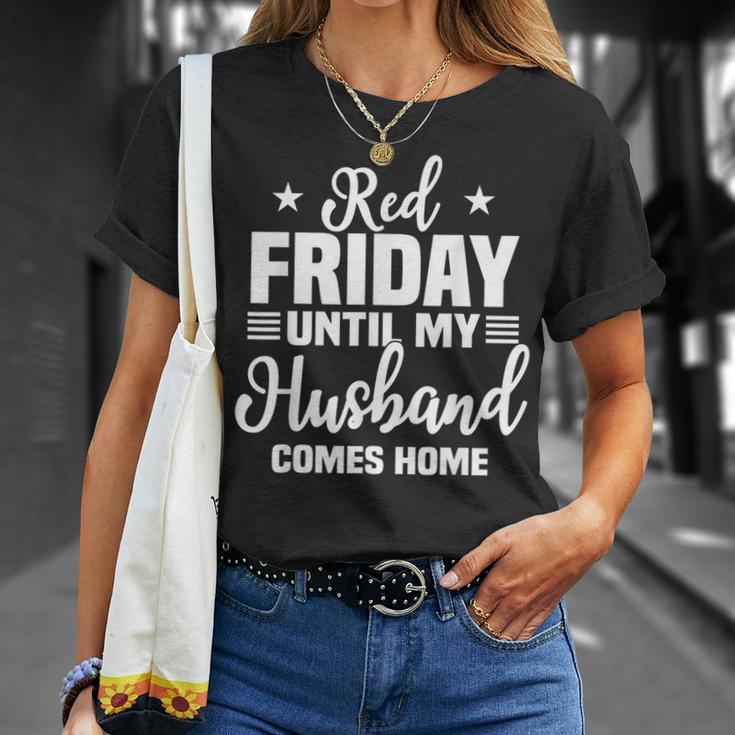 Red Friday Until My Husband Comes Home Military Deployed T-Shirt Gifts for Her