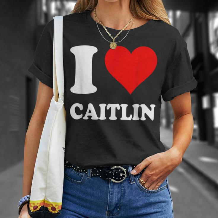 Red Heart I Love Caitlin T-Shirt Gifts for Her