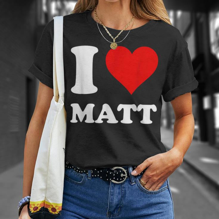 Red Heart I Love Matt T-Shirt Gifts for Her