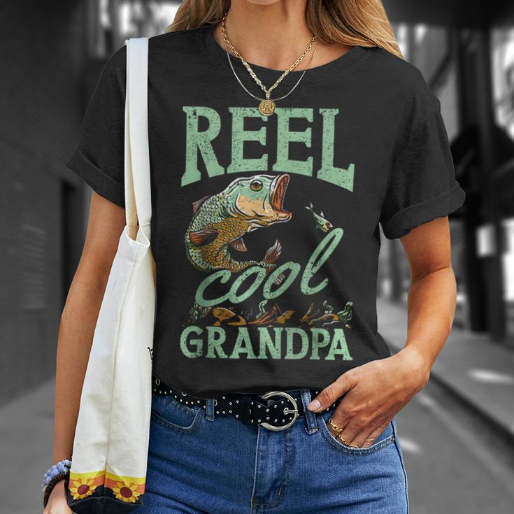Reel Cool Grandpa Fishing Grandpas Father's Day Dad T-Shirt Gifts for Her