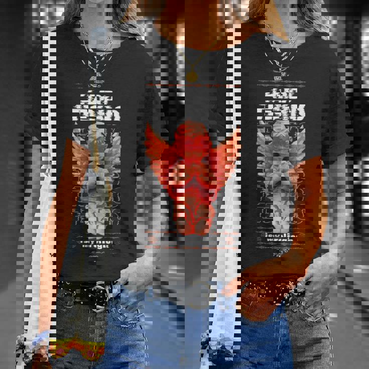 My Religion Música Rave Hard Techno Raver Techno Oscuro Camiseta Camiseta unisex Regalos para ella