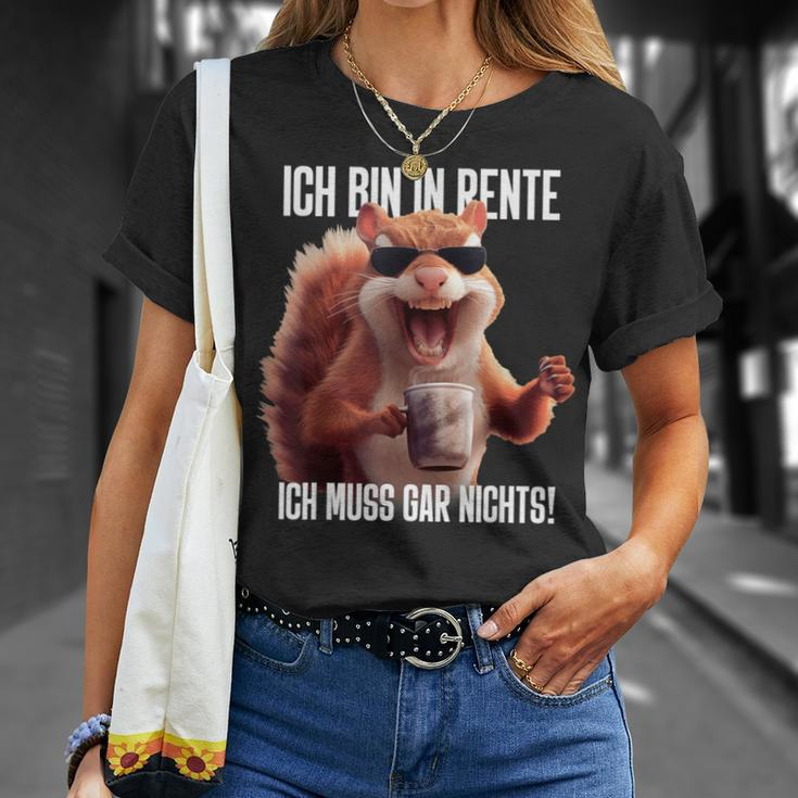 Rentner Eichhörnchen T-Shirt, Lustiges Ich Muss Gar Nichts Motiv Geschenke für Sie