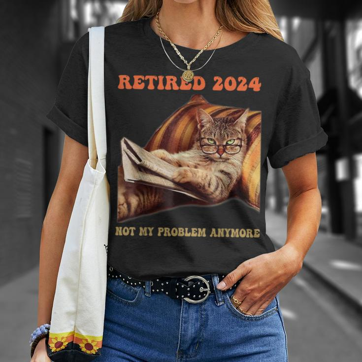 Retired Not My Problem Anymore Cat Retirement 2024 T-Shirt Gifts for Her
