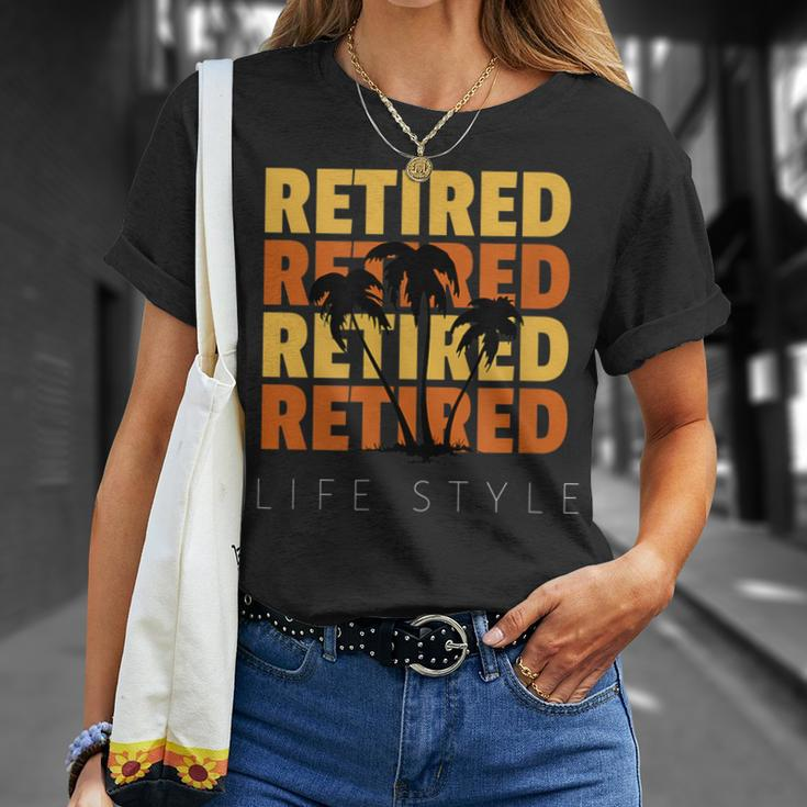 Retired Vacation Tropical Beach Lifestyle Retirement T-Shirt Gifts for Her