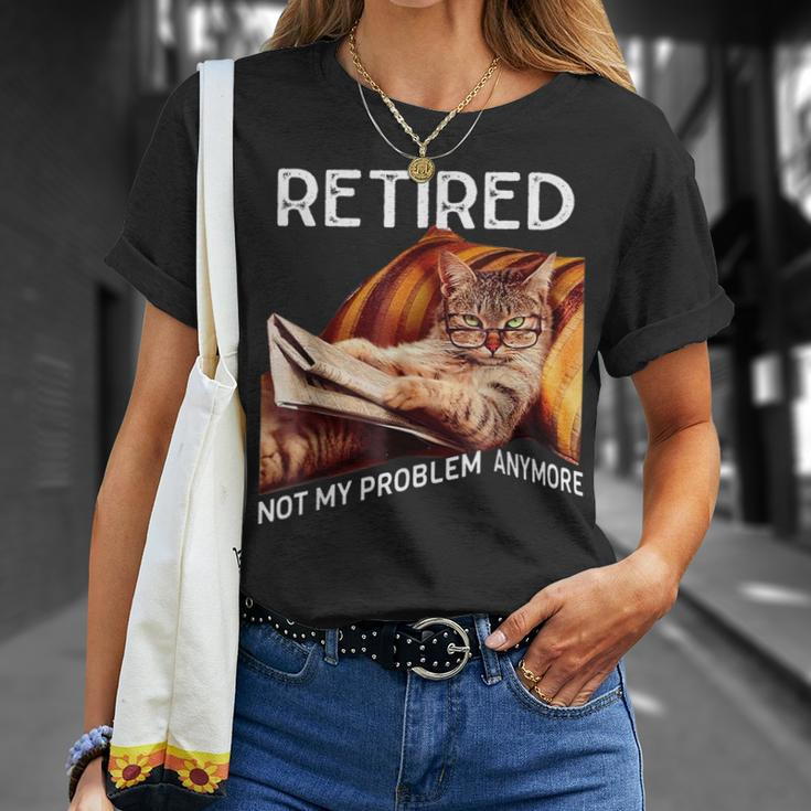 Retirement 2024 Retired 2024 Not My Problem Anymore Cute Cat T-Shirt Gifts for Her